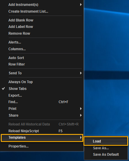 load market analyser template